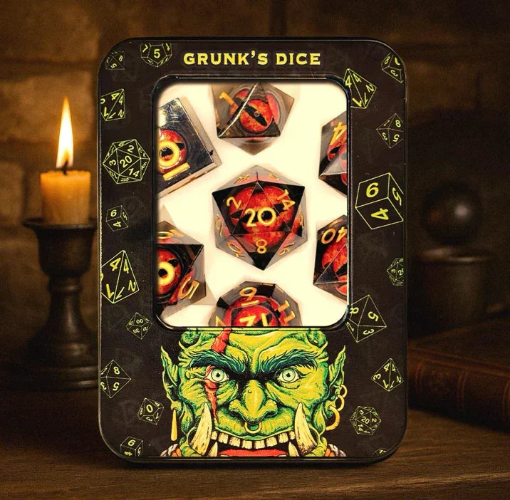 Dragon Eye, Liquid Core, Foil & Petri Dish Dice | Grunk's Dice