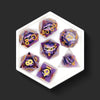 The Lich's Eye purple dragon eye dice set top view