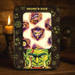 The Lich's Eye purple dragon eye dice set on table